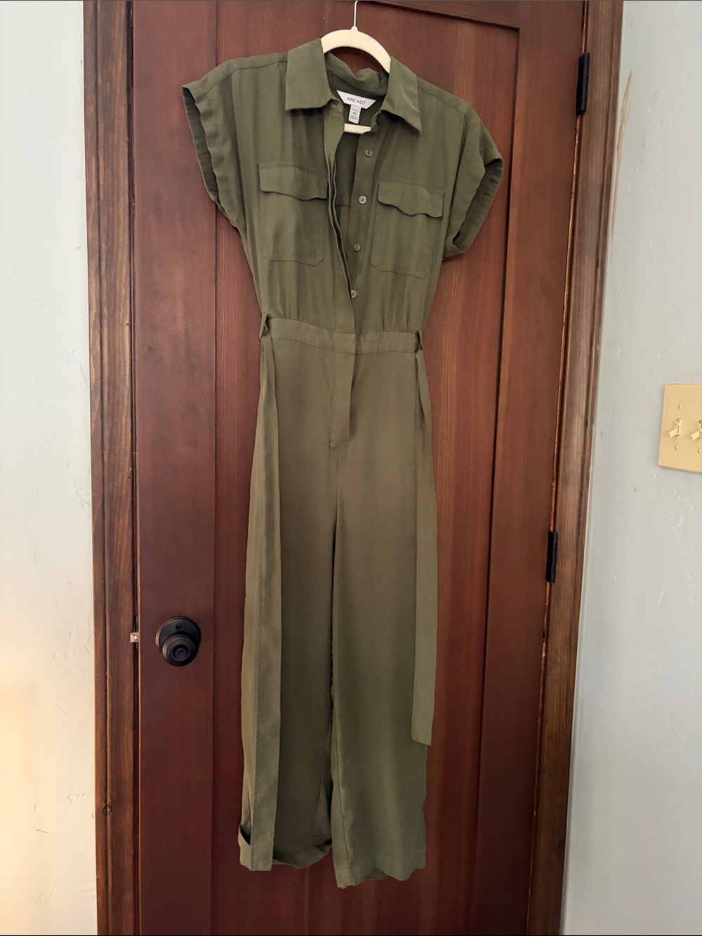 Nine West Olive Utility Jumpsuit